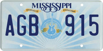 MS license plate AGB915