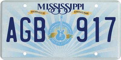MS license plate AGB917