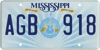 MS license plate AGB918