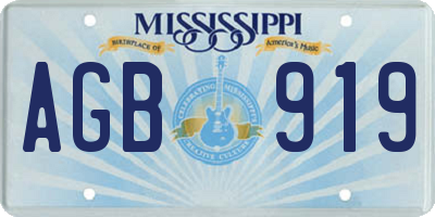 MS license plate AGB919