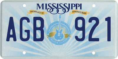 MS license plate AGB921