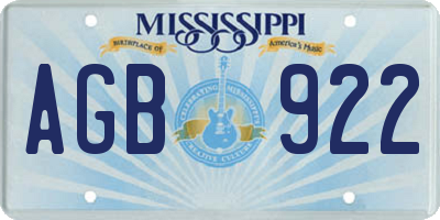 MS license plate AGB922