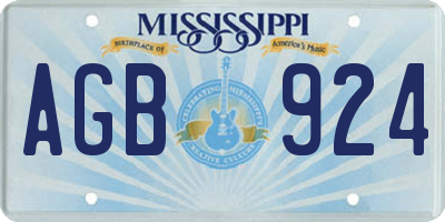 MS license plate AGB924