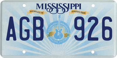 MS license plate AGB926