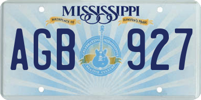 MS license plate AGB927