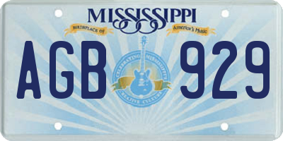 MS license plate AGB929