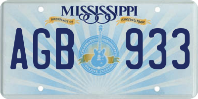 MS license plate AGB933