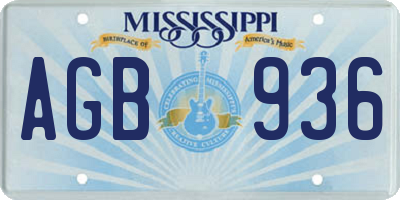 MS license plate AGB936