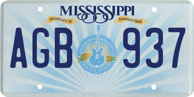 MS license plate AGB937