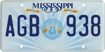 MS license plate AGB938