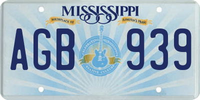 MS license plate AGB939