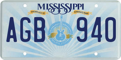 MS license plate AGB940
