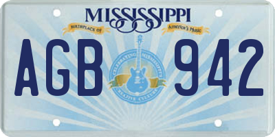 MS license plate AGB942