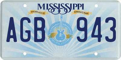 MS license plate AGB943