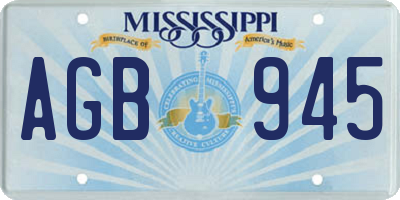 MS license plate AGB945