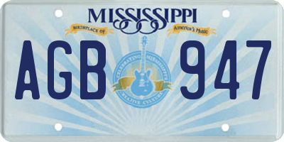 MS license plate AGB947
