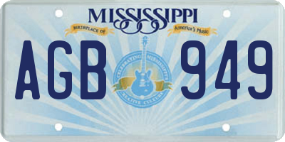 MS license plate AGB949