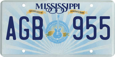 MS license plate AGB955