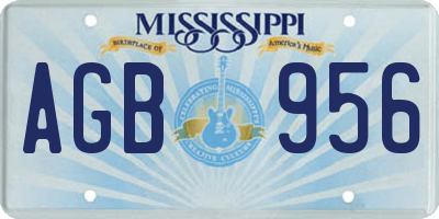 MS license plate AGB956