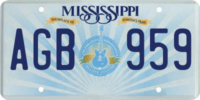 MS license plate AGB959