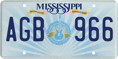 MS license plate AGB966