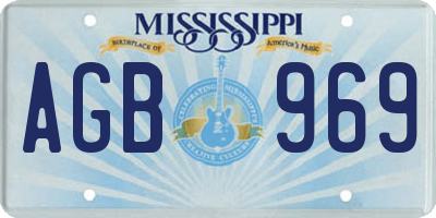 MS license plate AGB969