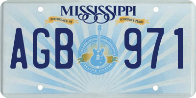 MS license plate AGB971