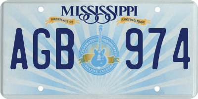 MS license plate AGB974