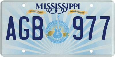 MS license plate AGB977