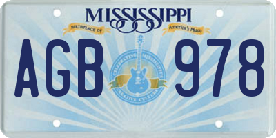 MS license plate AGB978
