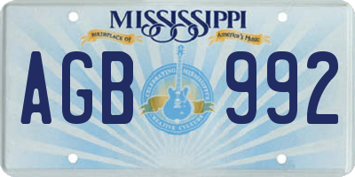 MS license plate AGB992