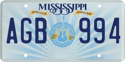 MS license plate AGB994