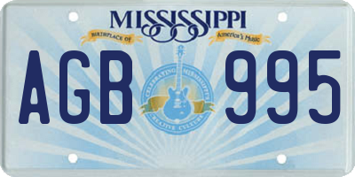 MS license plate AGB995