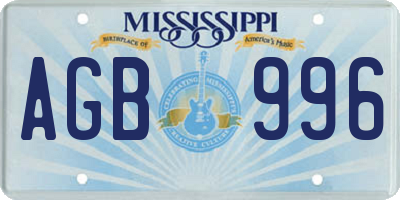 MS license plate AGB996