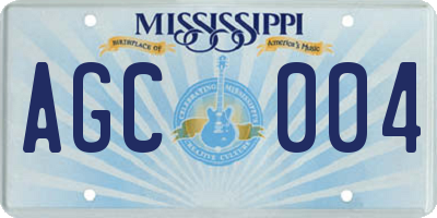 MS license plate AGC004