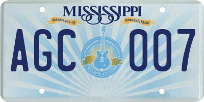 MS license plate AGC007