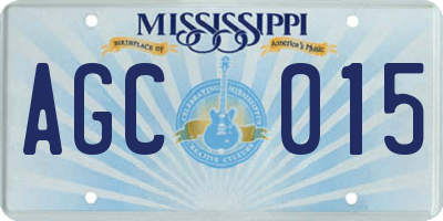 MS license plate AGC015