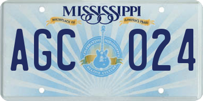 MS license plate AGC024