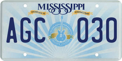 MS license plate AGC030