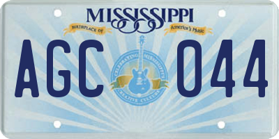 MS license plate AGC044