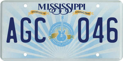 MS license plate AGC046