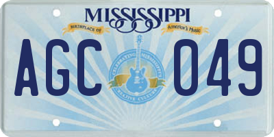 MS license plate AGC049