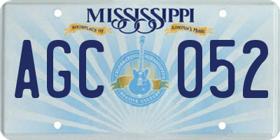 MS license plate AGC052
