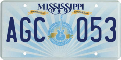 MS license plate AGC053