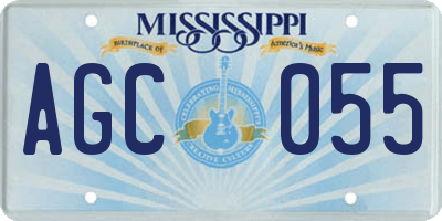 MS license plate AGC055