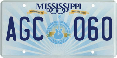 MS license plate AGC060