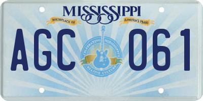 MS license plate AGC061