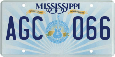 MS license plate AGC066