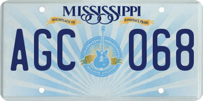 MS license plate AGC068