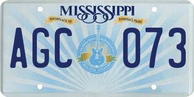 MS license plate AGC073